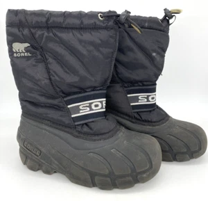 Sorel Snow Boots Insulated 1831 Youth 13 Removable Liners NC1799-011 Black - Picture 1 of 13
