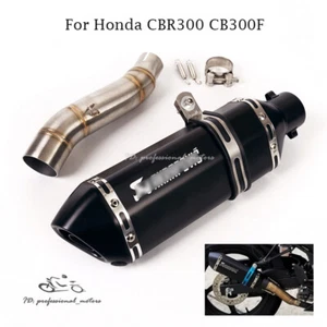 Slip for Honda CBR300R CB300F Exhaust System Mid Link Pipe Muffler Tips 370mm - Foto 1 di 12