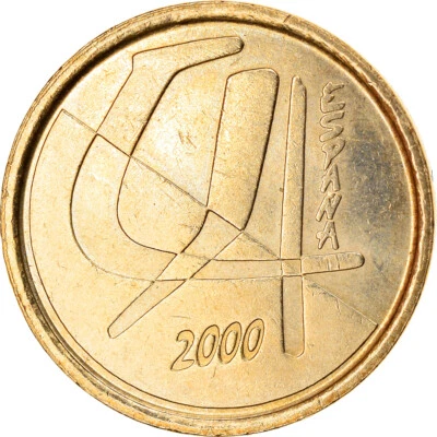 [#885989] Coin, Spain, Juan Carlos I, 5 Pesetas, 2000, Madrid, AU(50-53), Alumin - Image 1 of 2