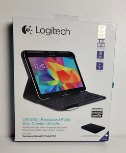 NEW Logitech Galaxy Ultrathin keyboard folio w Cover Samsung Galaxy Tab 4 10.1” - Picture 1 of 3