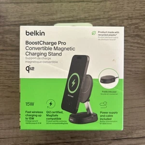 Belkin BoostCharge Pro QI2 15W Magnetic Wireless Charging Stand for iPhone 16 15 - Zdjęcie 1 z 2