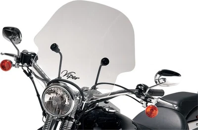 Viper Handlebar Mount Windshield Clear w/Black Hardware Slipstreamer SS-10-C - Image 1 of 2