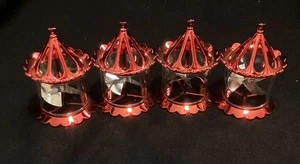 Juego de 4 adornos de rueda giratoria roja Dept 56 - Imagen 1 de 5