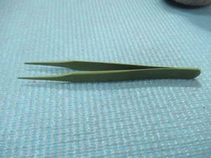 Techni-Tool Inc Green 2aSA Stainless Tweezers - Antimagnetic - Anti-Acid 4.5" - Picture 1 of 9