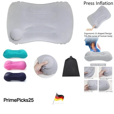 Aufblasbares Camping Kissen 120 g Tragbar U-Form für Outdoor, Reisen, Strand - Bild 1 von 4