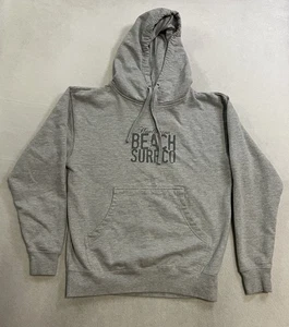Huntington Beach Surf Hoodie Men’s Size Medium Gray USA Made Pullover Sweatshirt - Picture 1 of 6