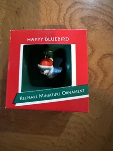 Hallmark 1989 Happy Bluebird miniatura recuerdo adorno con caja - Imagen 1 de 9