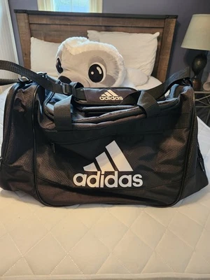 Adidas Defender IV Duffel Bag Large Black Zipper Adjustable Strap Gym   - Image 1 of 3