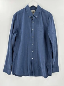 L.L. Bean Button Down Shirt Mens Large Tall Blue Long Sleeves Cotton Pocket - Picture 1 of 18