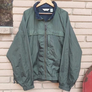 Chaqueta cortavientos Eddie Bauer vintage para hombre XL verde ligera con capucha senderismo - Imagen 1 de 7