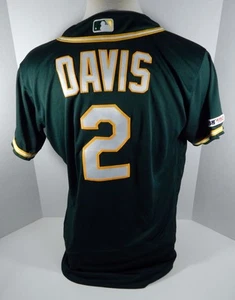 Camiseta deportiva verde emitida por el juego Oakland A's Athletics Khris Davis #2 2019 150 P 720 - Imagen 1 de 9