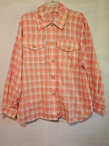 Camicia donna Peach Love California L a quadri con bottoni manica lunga nuova con etichetta - Foto 1 di 11