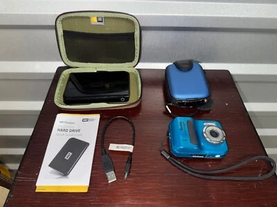 Disco duro externo USB WD Passport 250 GB + cámara azul Kodak EasyShare C123 12 MP Foto 1 de 4