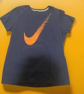 Nike Orange Swoosh Tee Fade Design Camicia Blu XL - Foto 1 di 6