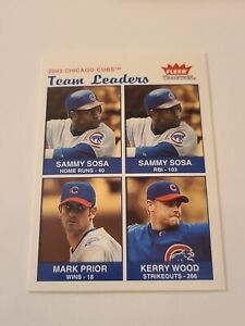 2004 Sammy Sosa Kerry Wood Prior Fleer Tradition Team Leaders Chicago Cubs #16