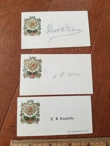 3 1883 Los Angeles California Knights Templar Name Cards San Francisco Event - Picture 1 of 3