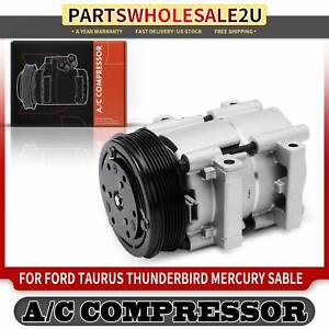 A/C Compressor with Clutch for Mercury Cougar Sable Ford Thunderbird Taurus FS10