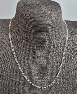 925 Sterlingsilber Erbskette 18 Zoll lang rund massiv Gliederkette A - Bild 1 von 3
