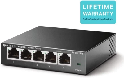TP-Link TL-SG105S 5-Port Desktop Gigabit Ethernet Switch/Hub,GB UK VAT Brand NEW - Image 1 of 4