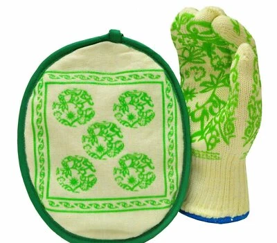 G & F 1688 Dupont Nomex Heat Flame Resistant 3-Finger Oven Glove & Pot Holder - Image 1 of 4