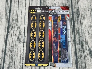 4er Pack Jungen Slap Lineale Lot von 2 Packs Batman & Jurassic Park - 8 insgesamt - Bild 1 von 2