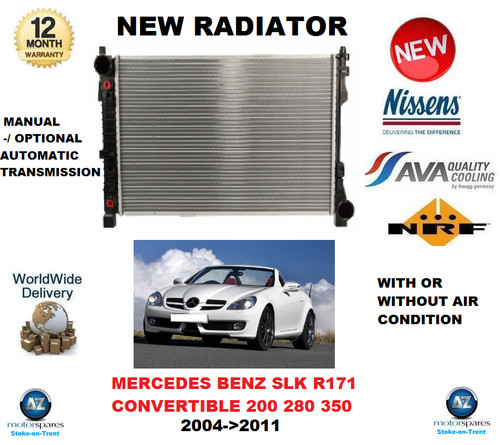 FOR MERCEDES BENZ SLK CONVERTIBLE R171 200 280 350 2004-2011 RADIATOR ...