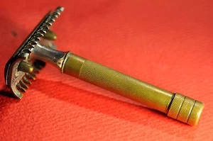 "ROBERT KLAAS SOLINGEN" Rare Military German Old c.1915's Brass Safety Razor - Picture 1 of 12