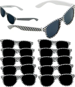 6 Race Car Checkered Sunglasses for Kids Bulk 6 Pack with UV400 Protection, R... - Picture 1 of 1