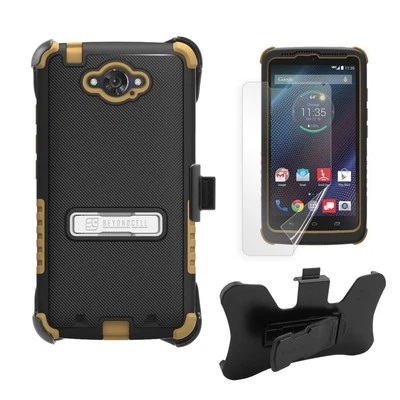 Funda híbrida con clip para cinturón con soporte blindado para teléfono Motorola Droid Turbo XT1254 Foto 1 de 3