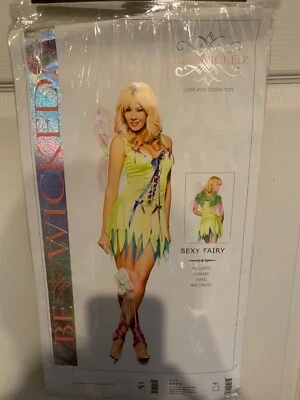 New Be Wicked Sexy Fairy Costume Adult Size S/M Dress Wings Wand Tinker Bell - Image 1 of 4