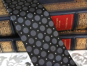 CANALI DOT TIE - BLACK GREY - NEW W/ TAG  - FREE BOXED SHIP - Picture 1 of 5