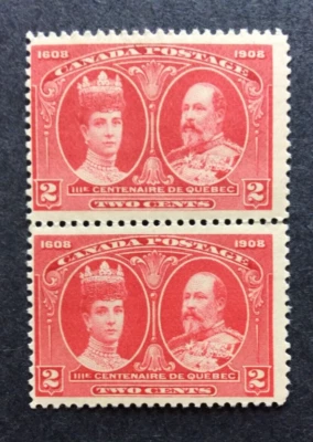 BroadviewStamps Canada #98 MNH F pair.  CV$90+ - Image 1 of 2