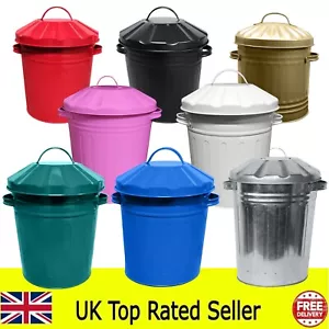 SMALL 15L METAL BIN TOY BIN COLOURFUL DUSTBIN WASTE RECYCLE RUBBISH TRASH  - Picture 1 of 11