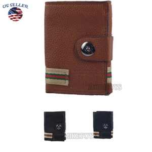 Herren-Geldbörse aus echtem Leder mit Doppelfaltung Ausweis Bargeld Münzbörse (2) - Bild 1 von 8