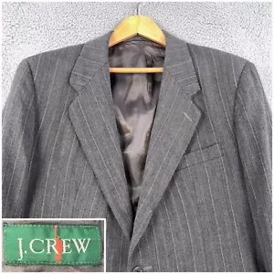 J CREW Vintage Sport Coat Men's 42R Gray Striped Wool Suit Jacket USA MADE - Picture 1 of 21