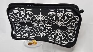 Paul Mitchell Make Up Jewelry Trinkets Carry Bag Trip Vacation Tote Black White