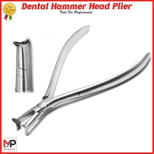 Dental Slim Hammer Head Plier Serrated Tip NITI Cinch Back Wire Forming Pliers - Picture 1 of 3