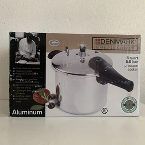 New Open Box Denmark Pressure Cooker 6 Quart / 5.6 Liter Polished Aluminum - Picture 1 of 8