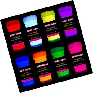 Premium Glow in the Dark Acrylfarbe Set von Neon Nights - 8er Set Professi... - Bild 1 von 6