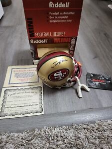 Young/Jerry Rice Signed San Francisco 49ers Mini Helmet COA NFL