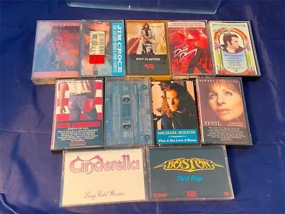 Pop Rock Classic Lot of 11 Vintage Cassette Tapes Clapton Boston Cinderella Neil - Image 1 of 4