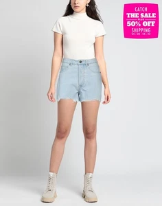 RRP €165 JOHN RICHMOND Ripped Denim Hot Pants IT38 US2 UK6 XS High Waist Faded - Picture 1 of 5