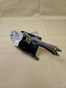 Vintage interior door handle/lockset w/ key & glass knobs - Picture 1 of 11