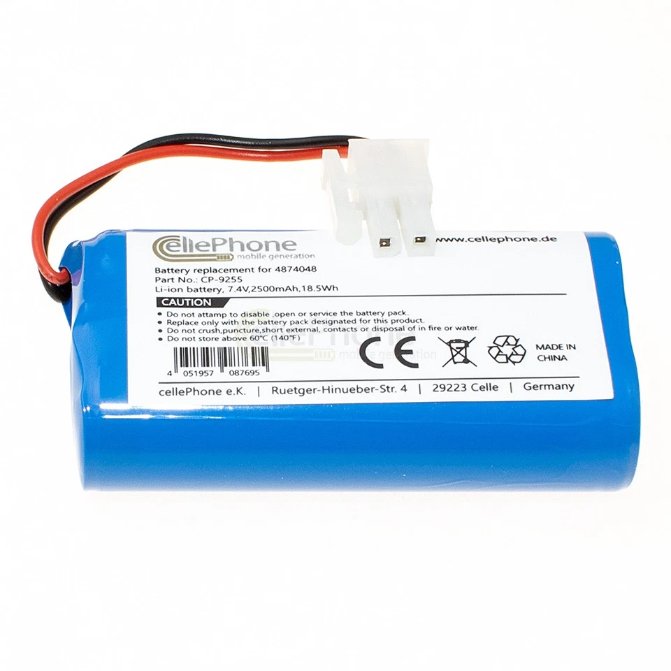 CELLEPHONE Akku Li-Ion für Severin Chill AH 7914 - HV 7144 - ersetzt 4874048 - 2500mAh 7,4V