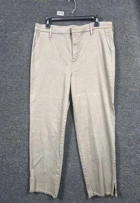 NYDJ Relaxed Ankle Trouser Pant Fray Hem Womens Size 10 Tan High Rise Stretch  - Image 1 of 4