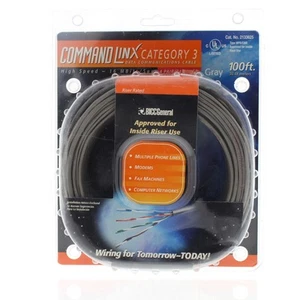 General Gray 100' Telephone Wire Category 3 4-Pair 24 AWG Gauge Type MPR/CMR - Zdjęcie 1 z 4