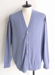 AURALEE Cardigan maglia cotone super alto calibro uomo taglia 5 blu usato - Foto 1 di 6