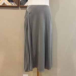 Ralph Lauren Collection Purple Label Pleated Ruffled Light Grey Jersey Skirt 10 - Picture 1 of 12