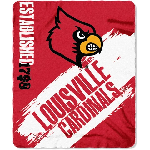 Louisville Cardinals Fleece Throw 50  x 60 University Cover