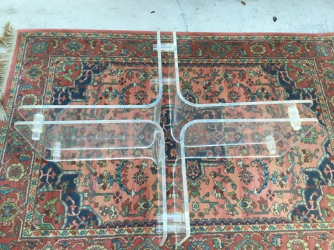 Vintage Mid Century Lucite Coffee Table Base ONLY Cover